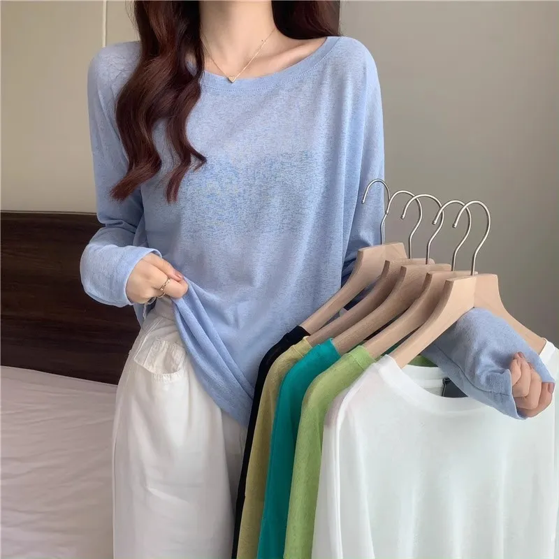 Women's Sun Protection UPF50 Korean Style Loose Chiffon T-Shirt