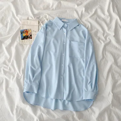 Jelly Color Summer Women Loose Long Sleeve Cardigan Blouse