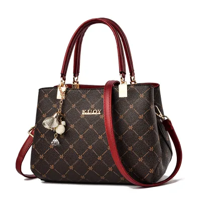 Women Fashion Floral Bell Pendant Large Capacity Handle Bag