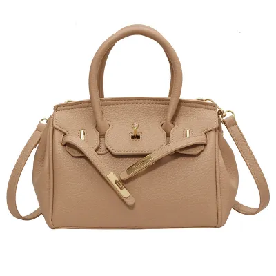 Women Fashion Latch Lock PU Handbag Bags HandBags Black