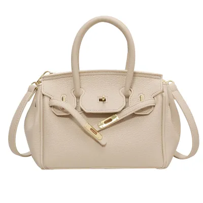 Women Fashion Latch Lock PU Handbag Bags HandBags Black
