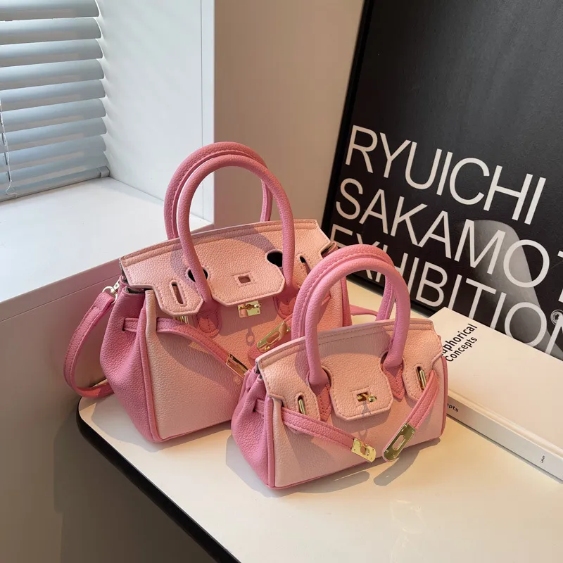 Women Fashion Latch Lock PU Handbag Bags HandBags Black
