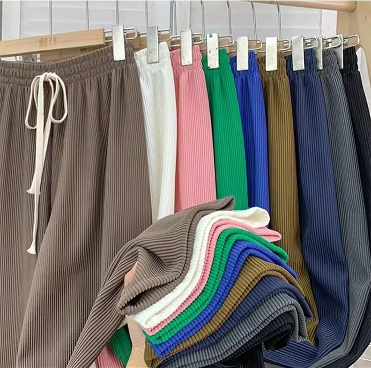 Women Casual Solid Color Loose Wide-Leg Pants