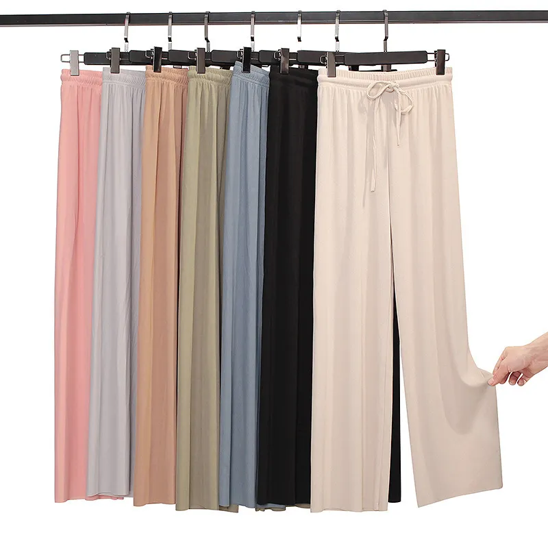 Women Casual Solid Color Loose Wide-Leg Pants