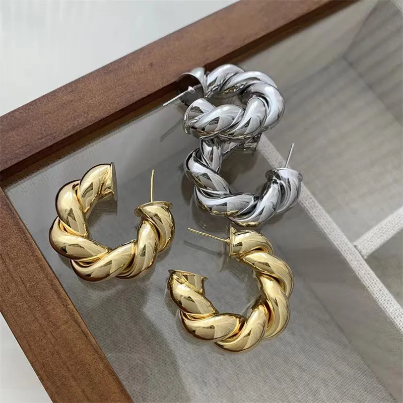 Women Fashion Retro Thread C-Shaped Earrings