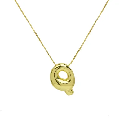 Women Fashion Cute 26 English Alphabet Smooth Pendant Necklace