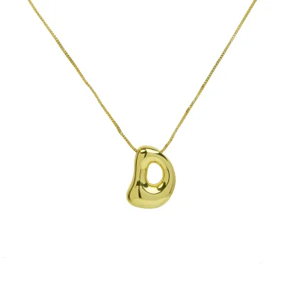 Women Fashion Cute 26 English Alphabet Smooth Pendant Necklace