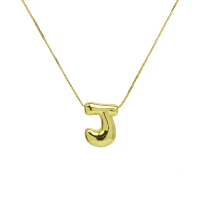 Women Fashion Cute 26 English Alphabet Smooth Pendant Necklace