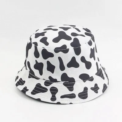 Unisex Simple Dairy Pattern Heart-Shaped Double-Sided Shade Bucket Hats