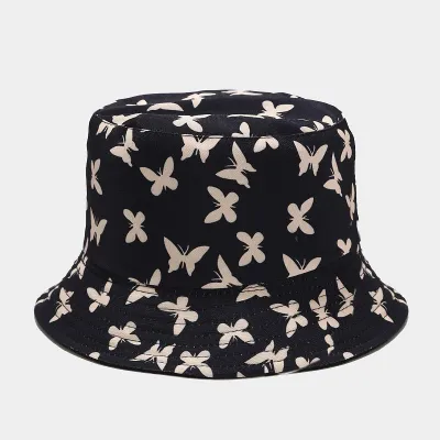 Unisex Simple Dairy Pattern Heart-Shaped Double-Sided Shade Bucket Hats