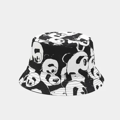 Unisex Simple Dairy Pattern Heart-Shaped Double-Sided Shade Bucket Hats