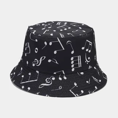Unisex Simple Dairy Pattern Heart-Shaped Double-Sided Shade Bucket Hats