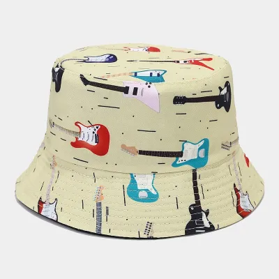Unisex Simple Dairy Pattern Heart-Shaped Double-Sided Shade Bucket Hats