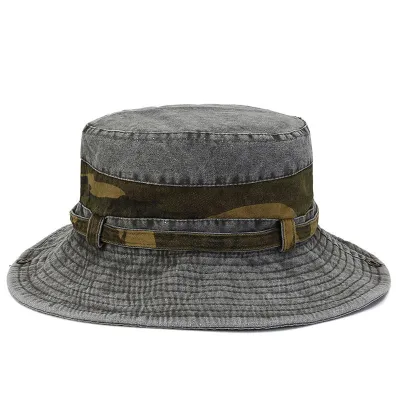Simple Neutral Camouflage Sunscreen Breathable Denim Bucket Hats