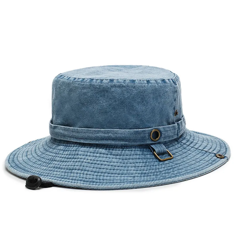 Simple Neutral Camouflage Sunscreen Breathable Denim Bucket Hats