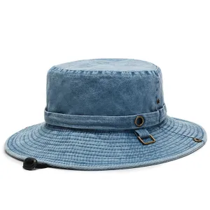 Simple Neutral Camouflage Sunscreen Breathable Denim Bucket Hats