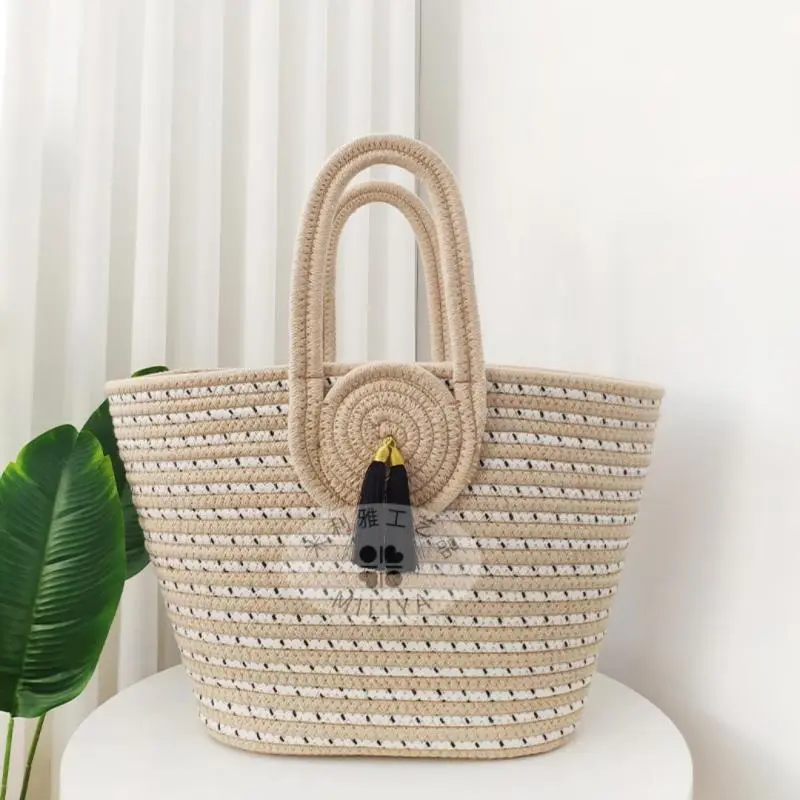 Bohemian Large Capacity Straw Woven Vacation Tote Bag