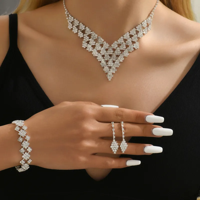 Fashion Rhinestone Party Jewelry Set for Women