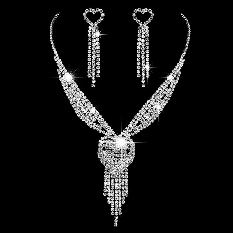 Fashion Rhinestone Tassel Jewelry Set Women Star Bamboo Chain