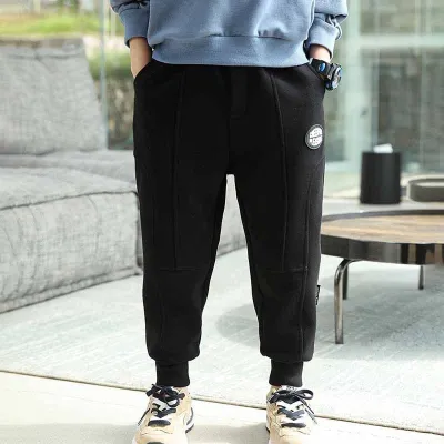 Kids Toddler Big Boys Spring Autumn Fashion Casual Cotton Alphabet Pants Long Solid Color Mid-Waist