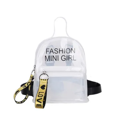 Women Fashion Clear PVC Letter Backpack