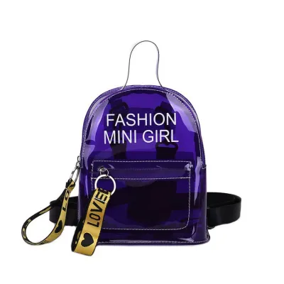 Women Fashion Clear PVC Letter Backpack