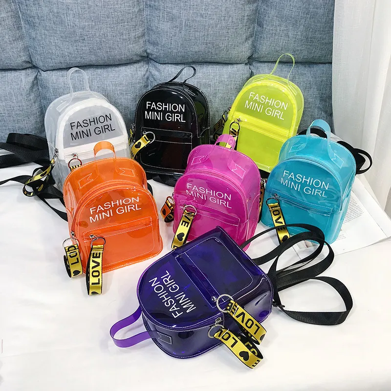 Women Fashion Clear PVC Letter Backpack