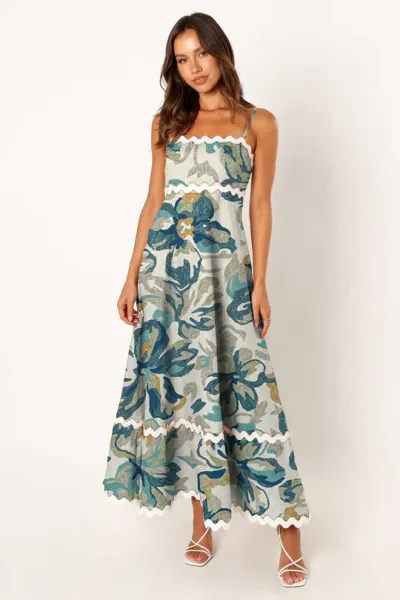 Women Casual Summer Vacation Floral Color Blocking Maxi Sun Dress