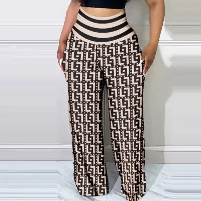 Women Plus Size Printed Loose Pants