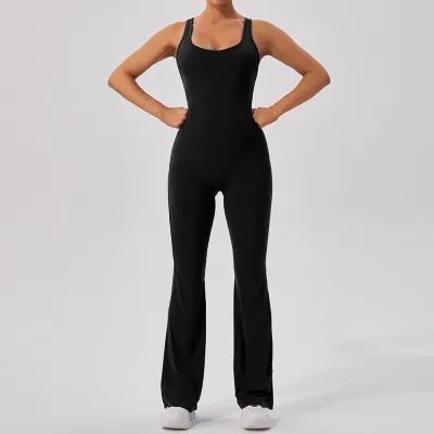 Women's Yoga Sling Quick-Drying Sports Jumpsuit - Solid Color