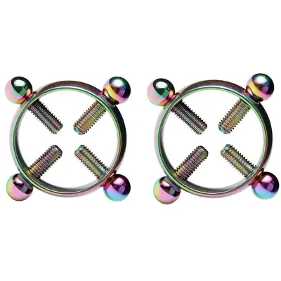 Women Minimalist Stainless Steel Screw Fake Breast Ring Body Piercing Jewelry