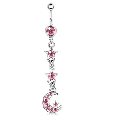 Women Minimalist Heart-Shaped Butterfly Stainless Steel Belly Button Ring Body Piercing Jewelry