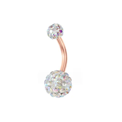 Women Minimalist Stainless Steel Soft Ceramic Ball Belly Button Ring Body Piercing Jewelry
