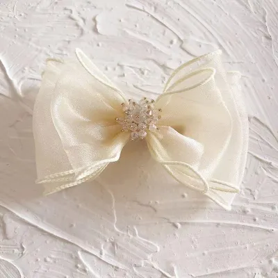 Children Fashion Gauze Bow Rhinestone Hair Accessories