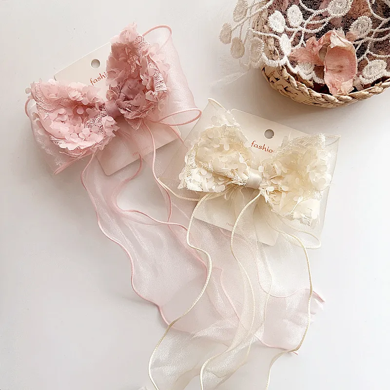Children Elegant Princess Lace Bow Hair Accessories Cute