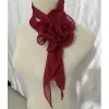 Wine Red Silk Scarf Lantern Flower Flower
