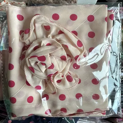 Fashion Elegant Women Solid Color Chiffon Long Scarf With Flower Clip