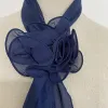 D.Blue Silk Scarf Lantern Flower Floral