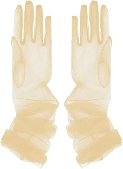 Women Summer Wedding Simple Solid Color The Swiss Net Mesh Long Gloves