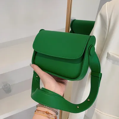 Women Solid Color Square Flap Mini PU Crossbody Bag