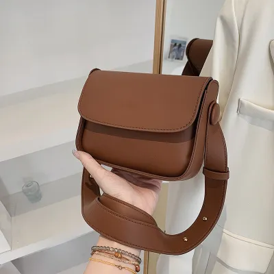 Women Solid Color Square Flap Mini PU Crossbody Bag
