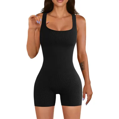 Women Yoga Solid Color Sling Sports Rompers