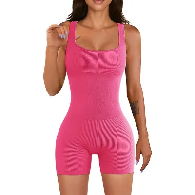 Women Yoga Solid Color Sling Sports Rompers