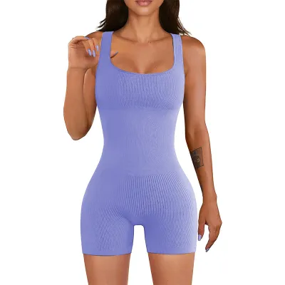 Women Yoga Solid Color Sling Sports Rompers