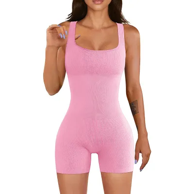 Women Yoga Solid Color Sling Sports Rompers