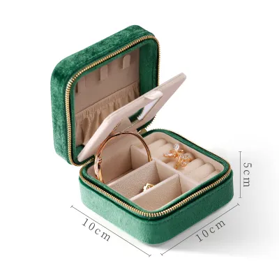 Fashion Solid Color Flannel Jewelry Storage Box with Italian Velvet