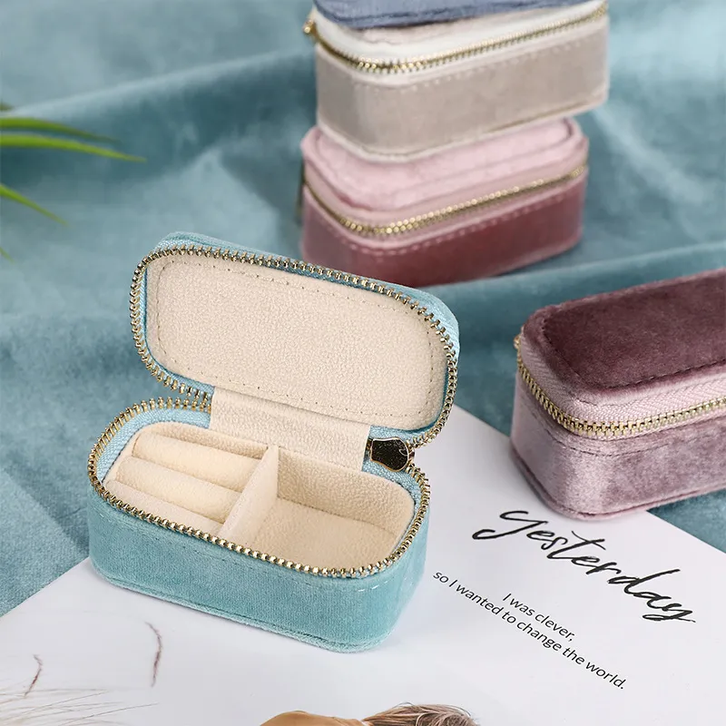 Portable Travel Velvet Mini Jewelry Box