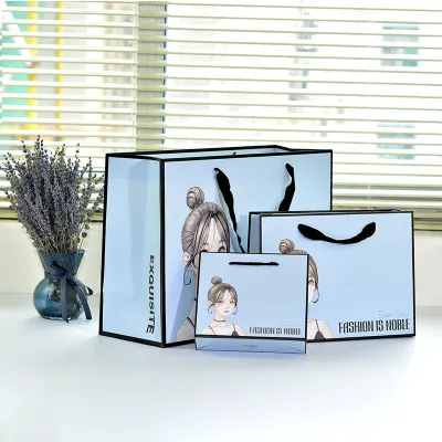 Simple Creative Cartoon City Girl Printing Gift Packaging Paper Bags