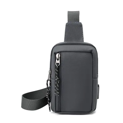 Men Casual Sports Commuter Solid Color Waist Chest Mini Bag