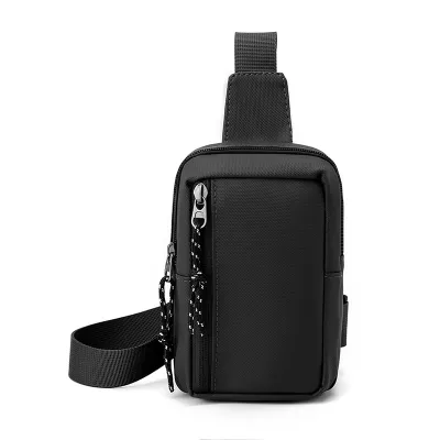 Men Casual Sports Commuter Solid Color Waist Chest Mini Bag